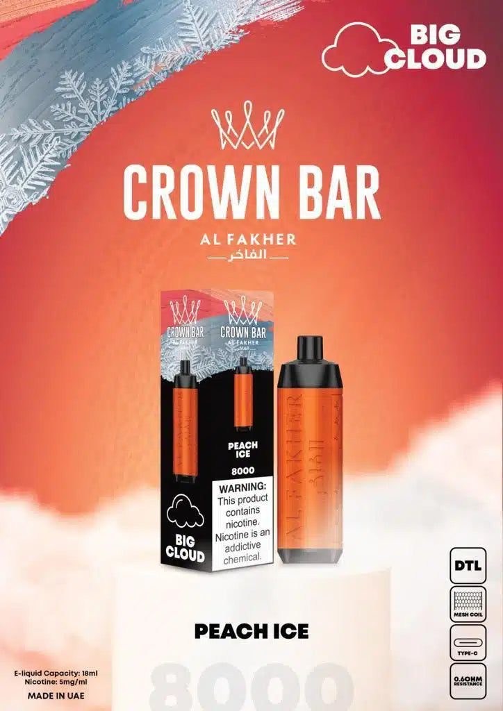 Al Fakher Pro 8000 Puffs Crown Bar Disposable 5mg DTL