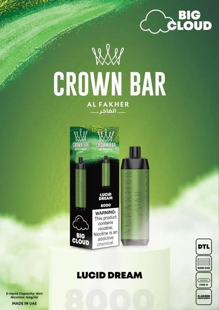Al Fakher Pro 8000 Puffs Crown Bar Disposable 5mg DTL