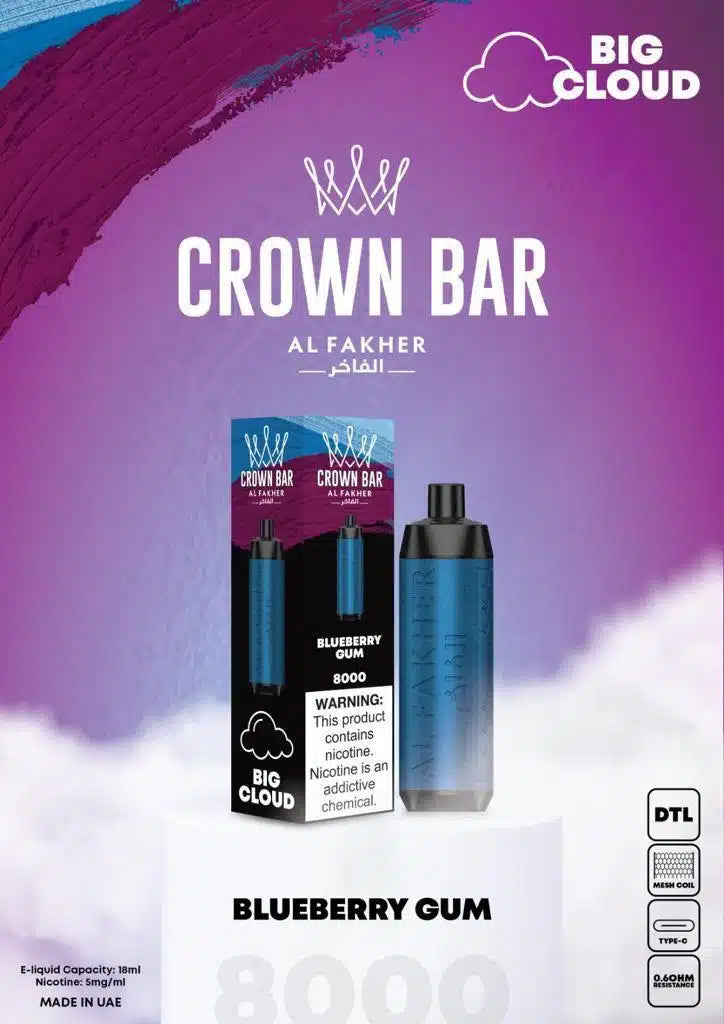 Al Fakher Pro 8000 Puffs Crown Bar Disposable 5mg DTL